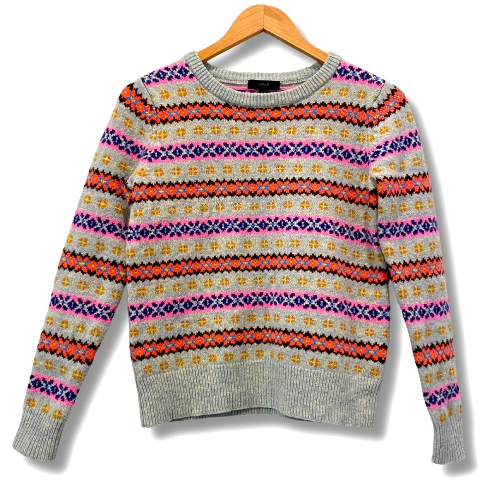 J Crew Multicolored knit sweater size Small. Main color is grey.